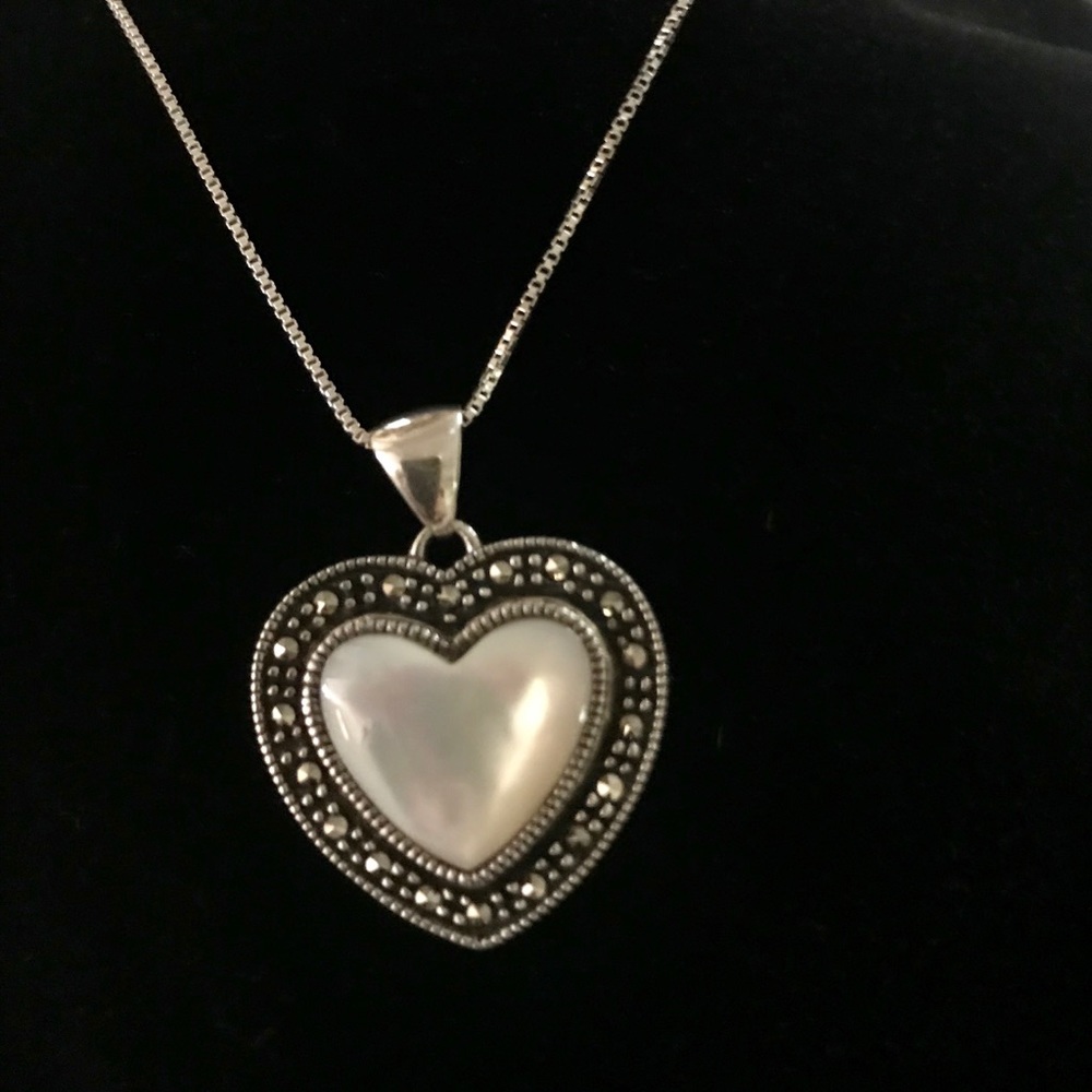 Mother of Pearl heart necklace